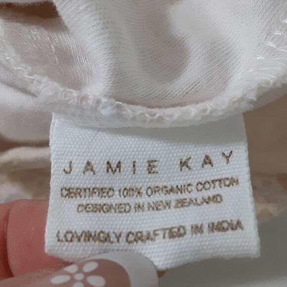 Jamie Kay Organic Cotton Ruffle Bodysuit 2pc Set Baby Girl 12mo Floral Cream - Picture 7 of 8